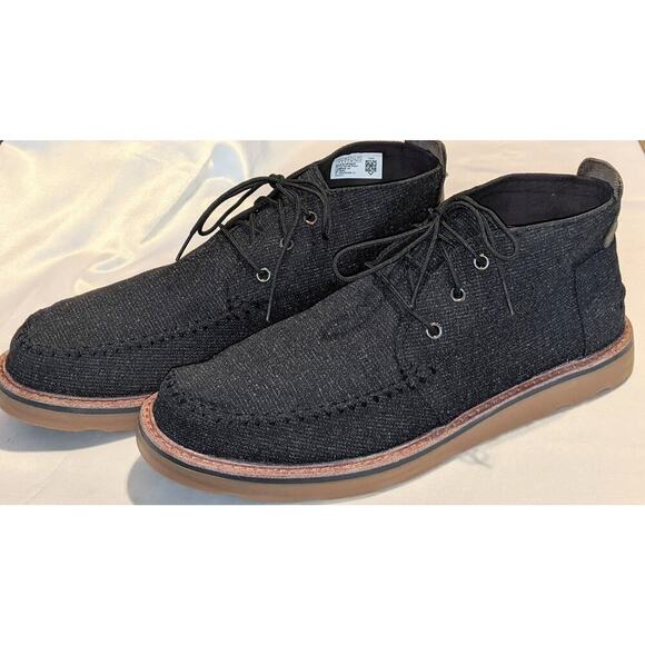 Toms Men's Chukka Boots Black Canvas Lace Up10012511 Size 13M - Picture 1 of 9